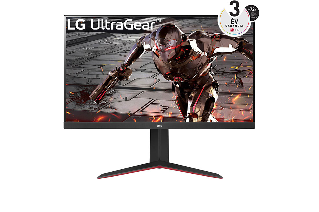 LG 31,5”-os UltraGear™ Full HD gaming monitor 165 Hz-es képfrissítéssel és 1 ms-os MBR válaszidővel, NVIDA® G-SYNC® kompatibilis, elölnézet, 32GN650-B