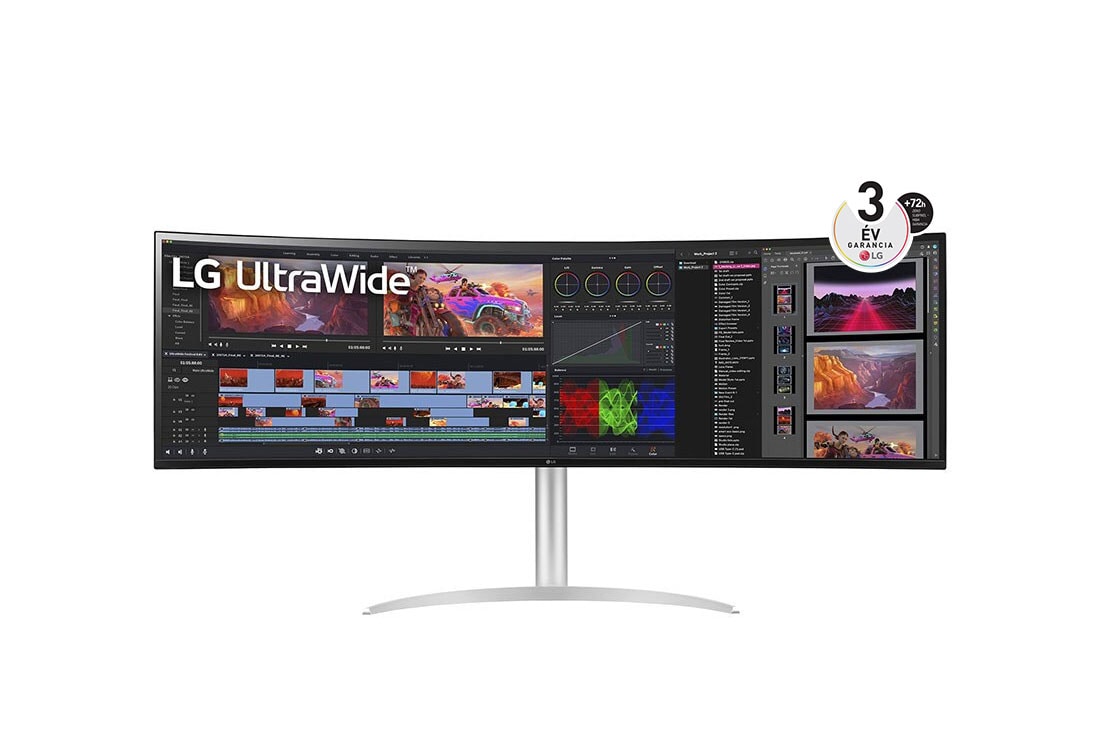 LG UltraWide™ dupla QHD Monitor, elölnézet, 49WQ95C-W