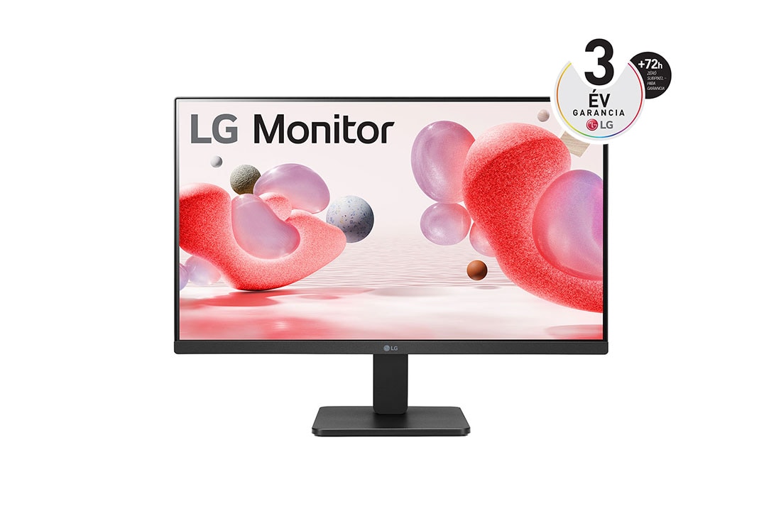 LG 24”-os Full HD IPS monitor 100 Hz-es képfrissítési sebességgel, elölnézet, 24MR400-B