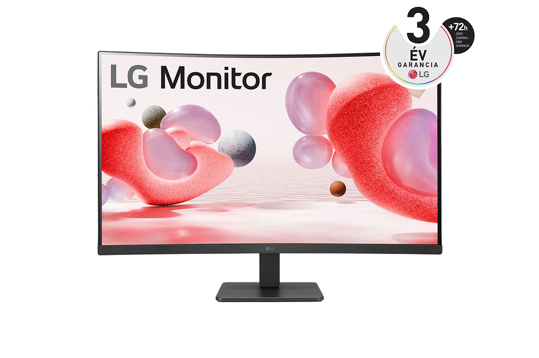 LG 32”-os Full HD ívelt monitor 100 Hz-es képfrissítési sebességgel, elölnézet, 32MR50C-B