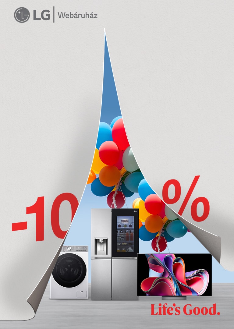 LG Majális: 10% kedvezmény minden termékre az LG Webáruházban!