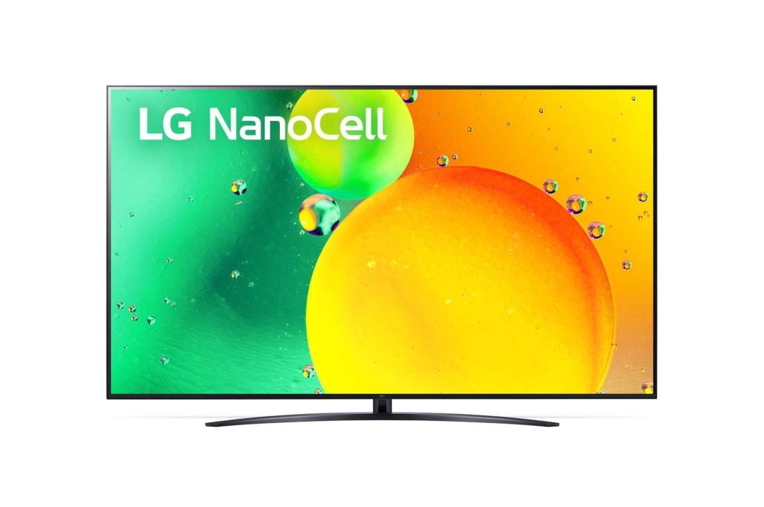 LG NanoCell 86'' NANO76 4K TV HDR Smart (217 cm), Az LG NanoCell TV elölnézete, 86NANO763QA