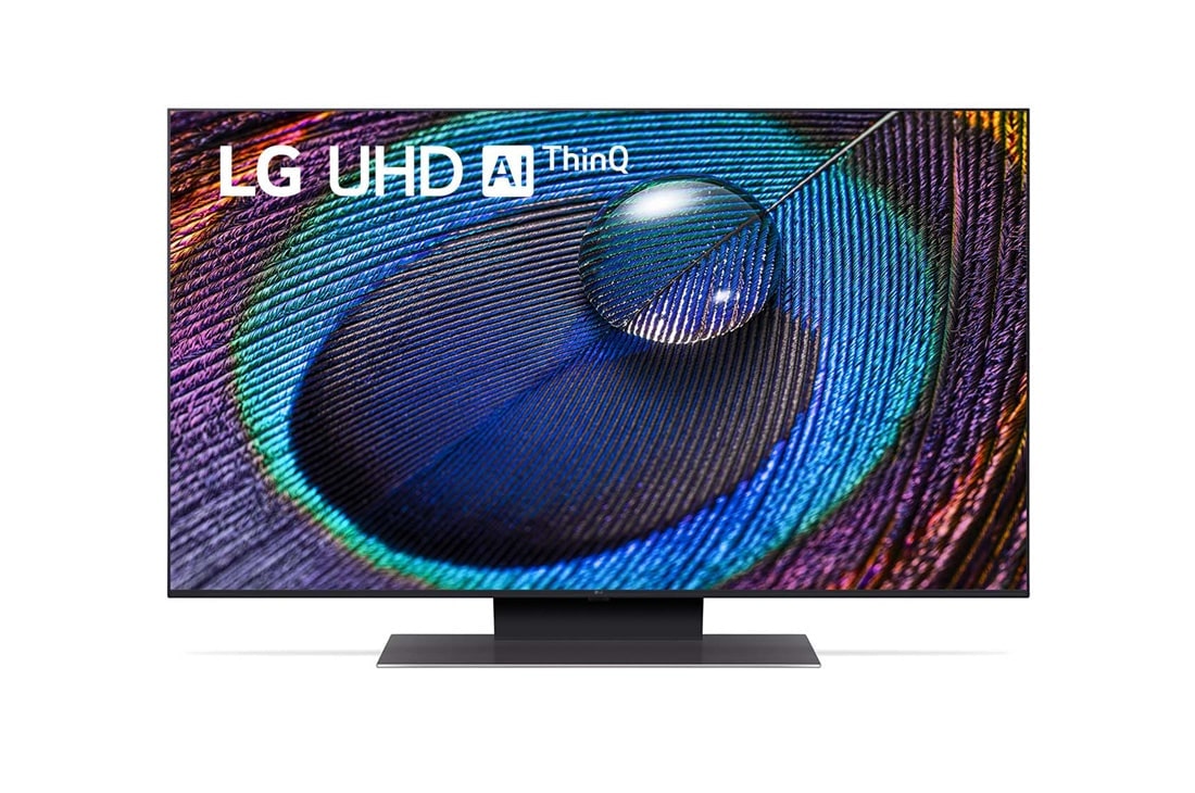 LG UHD UR91 43 colos, 4K Smart TV, 2023, Az LG UHD TV elölnézete, 43UR91003LA