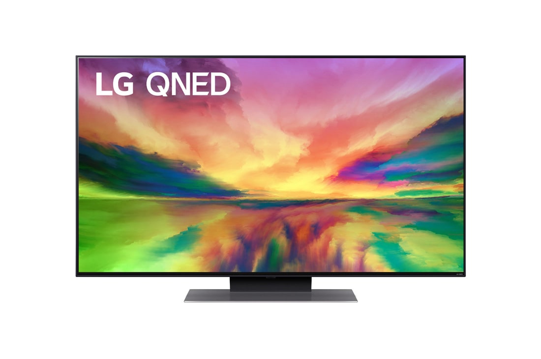 LG QNED 50 colos 4K okos TV, 2023, Az LG QNED TV elölnézete kitöltőképpel és terméklogóval, 50QNED813RE