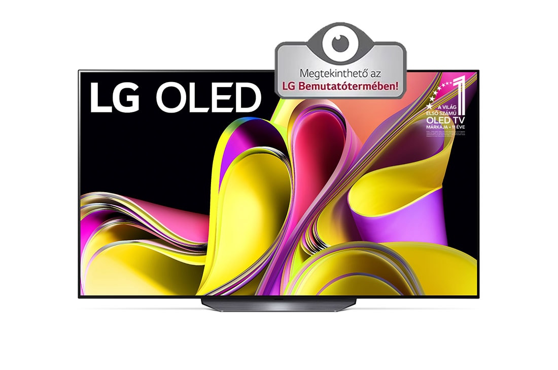 LG OLED B3, 65 col, 4K felbontás, 2023-as smart tv, Az LG OLED elölnézete a 10 Years World No.1 OLED (10 éve a világ első számú OLED-je) emblémával., OLED65B33LA
