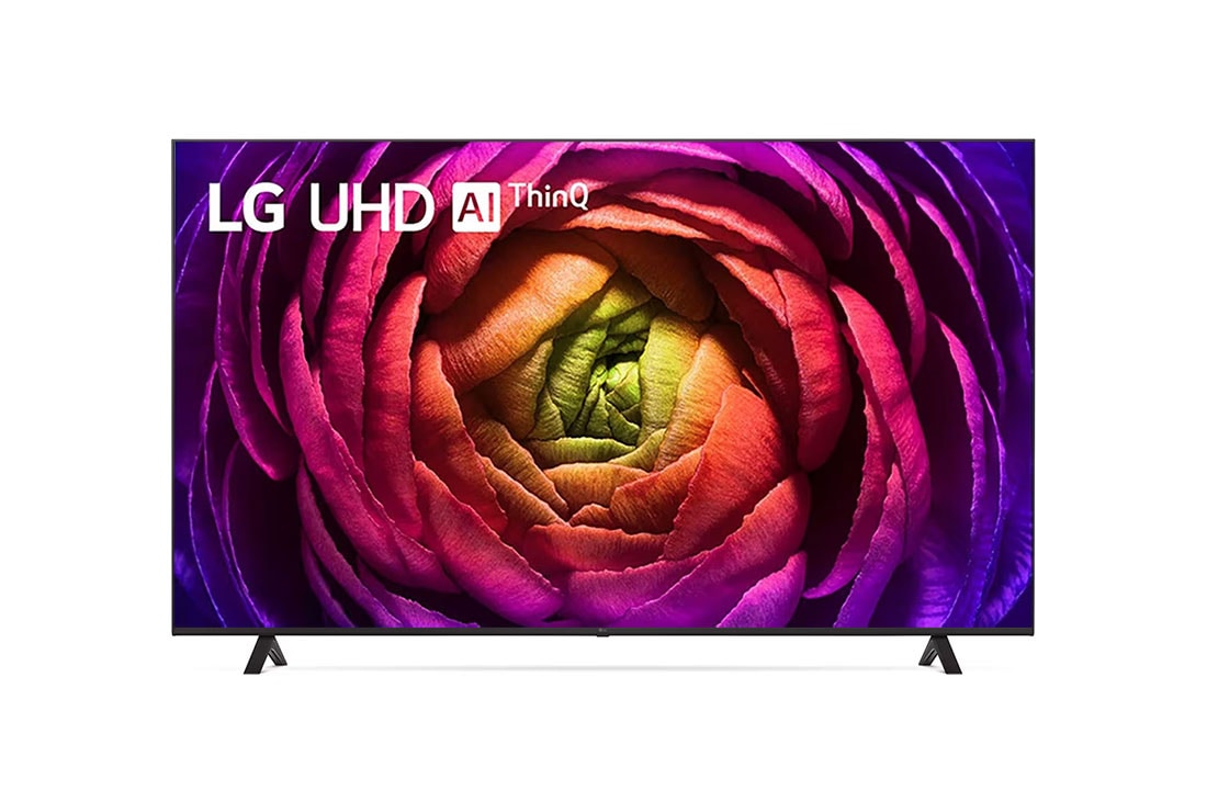 LG UHD UR76 75 colos, 4K Smart TV, 2023, elölnézet kitöltőkép nélkül, 75UR76003LL