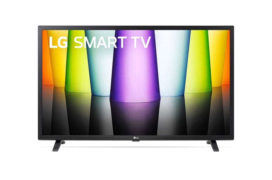 LG טלוויזיה חכמה ''LG LED HD LQ630B 32 מבוססת בינה מלאכותית דוברת עברית עם מעבד a5 דור חמישי מבוסס בינה מלאכותית ומערכת הפעלה webOS 22.0 , מבט קדמי עם תמונה, 32LQ630B6LA