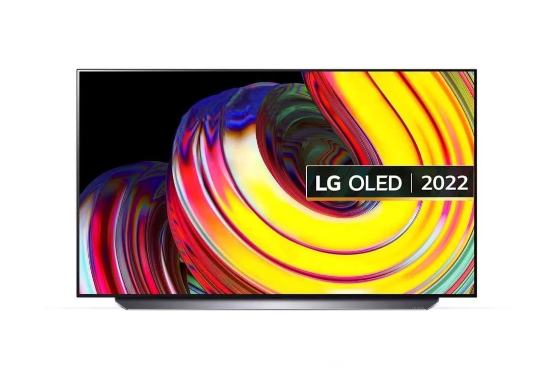 LG تلفزيون OLED CS  بحجم 55 بوصة من LG، تصميم سينمائي بدقة 4K والمزود بتقنية  Cinema HDR  ونظام تشغيل webOS بالإضافة الى تقنية ThinQ AI للتلفزيون الذكي وتقنية تعتيم البكسل وتصميم حواف رفيعة., منظر أمامي , OLED55CS6LA