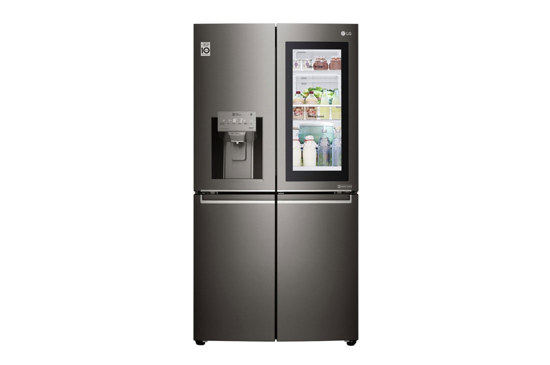 LG InstaView Door-in-Door™, Four Door Refrigerator, 889L Gross Capacity with HygieneFRESH+™, Black Stainless Color, GRX-334DPB