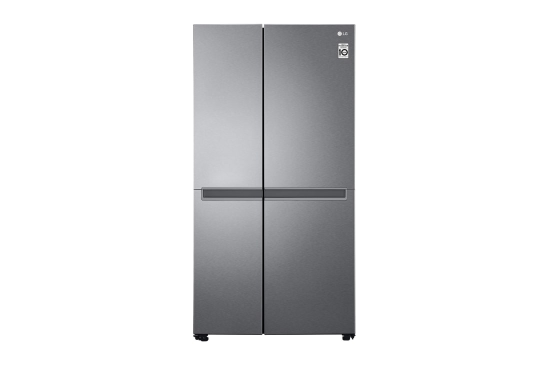 LG Side by Side 643L Refrigerator, Inverter Compressor, Multi AirFlow, Express Cool, Smart Diagnosis™, Dark Graphite color, front view, GCB-287DVE