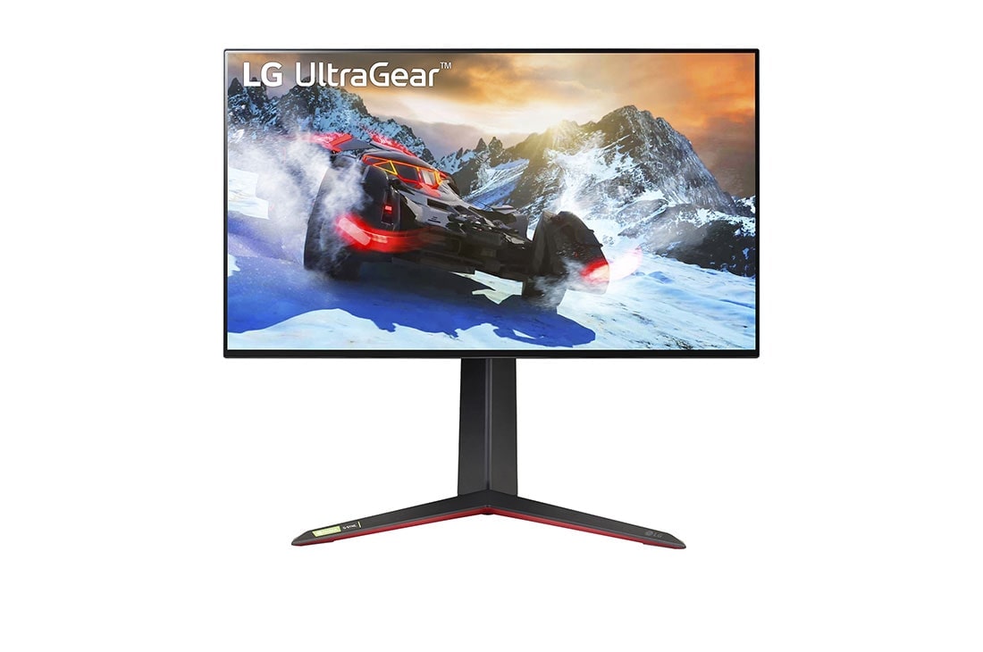 LG 27 col. UHD 4K „UltraGear™ Nano“ IPS 1 ms (GtG) žaidimų monitorius, veikiantis 4 K ir 120 Hz, su HDMI 2.1, vaizdas iš priekio, 27GP95RP-B