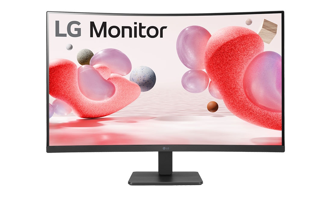 LG 31,5 col. „Full HD“ lenktas monitorius su „AMD FreeSync™“, vaizdas iš priekio, 32MR50C-B