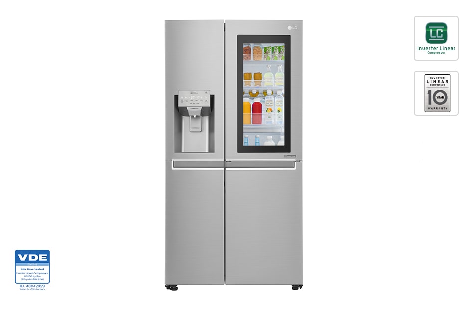 LG 625L No-Frost Side-by-Side InstaView Door-in-Door™ šaldytuvas, plotis 91,2cm, aukščio 179cm , GSX961NSAZ