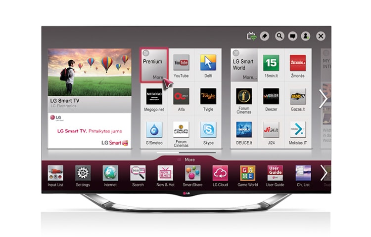 LG 60 colių „LG CINEMA 3D Smart TV“ LED televizorius su „Magic Remote“ nuotolinio valdymo pultu ir integruotu kameru., 60LA860V