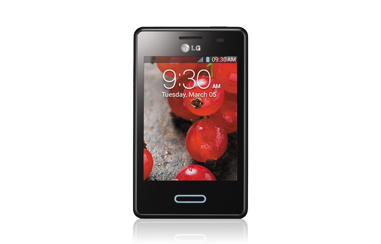 LG Optimus L3 II Android viedtālrunis ar 1 GHz procesoru un 3,2 collu ekrānu, E430