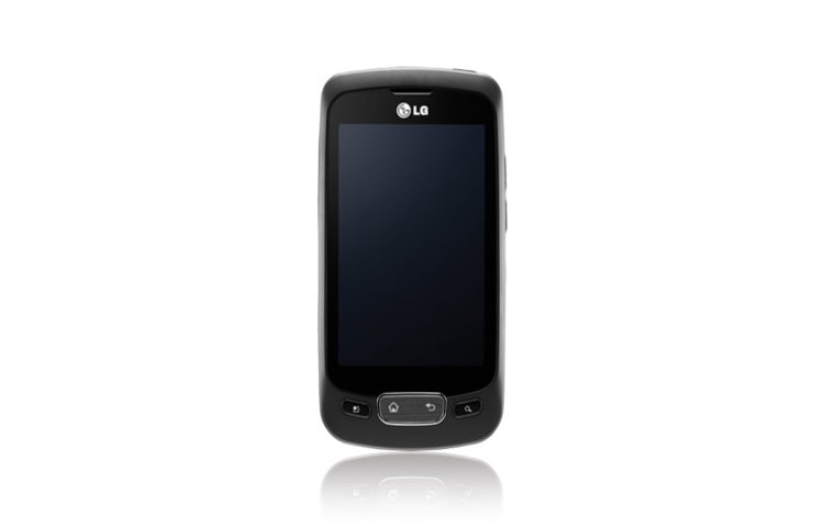 LG 3.2 collu ekrāns, Android operētāj sistēma, 600 MHz procesors, 3MP kamera, Wi-Fi, A-GPS navigācija, P500