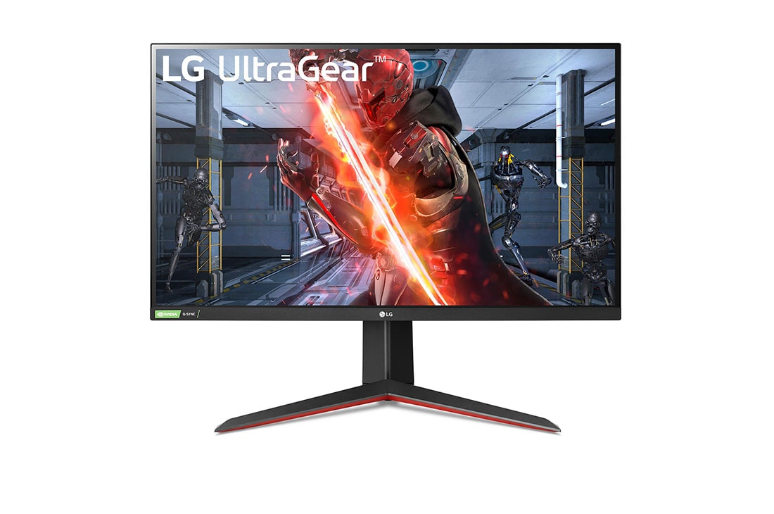 LG 27 collu UltraGear™ monitors spēlēm, skats no priekšpuses, 27GN850-B