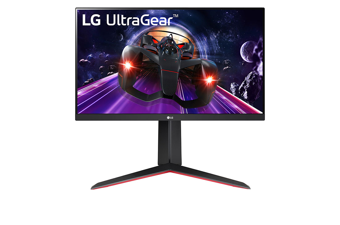 LG 23,8” UltraGear™ Full HD IPS 1 ms (GtG) monitors spēlēm, skats no priekšpuses, 24GN65R-B