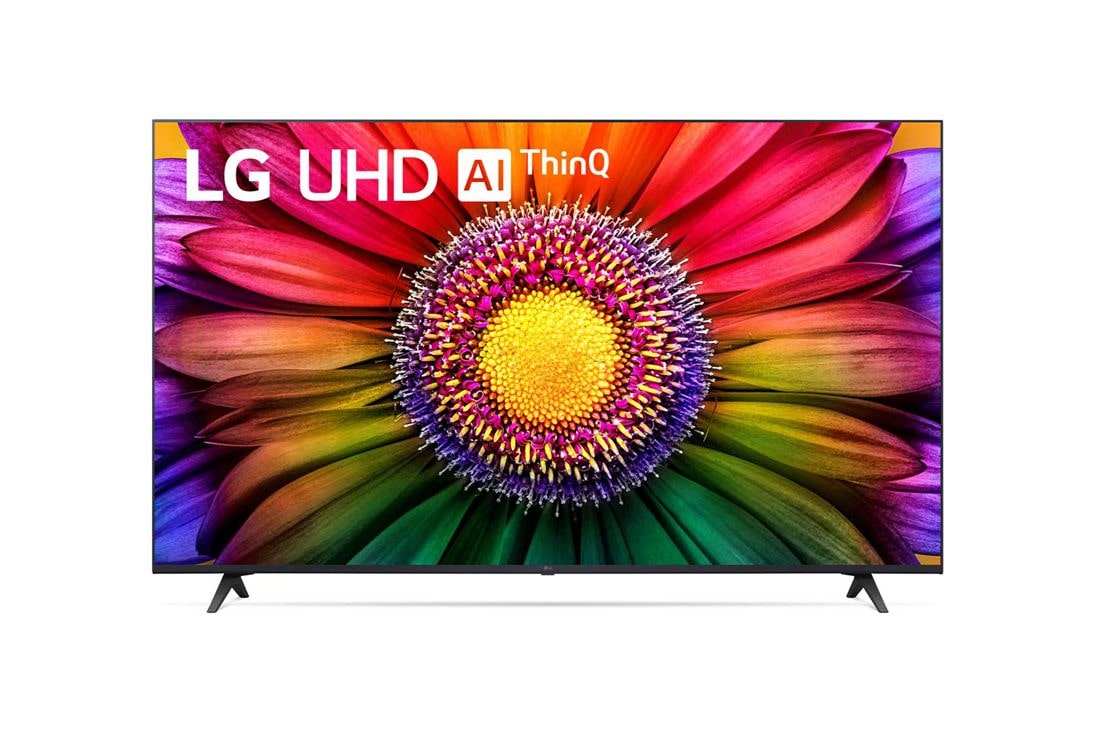 LG UHD UR80 50 collu 4K Smart TV 2023, Skats no priekšpuses uz LG UHD televizoru, 50UR80003LJ