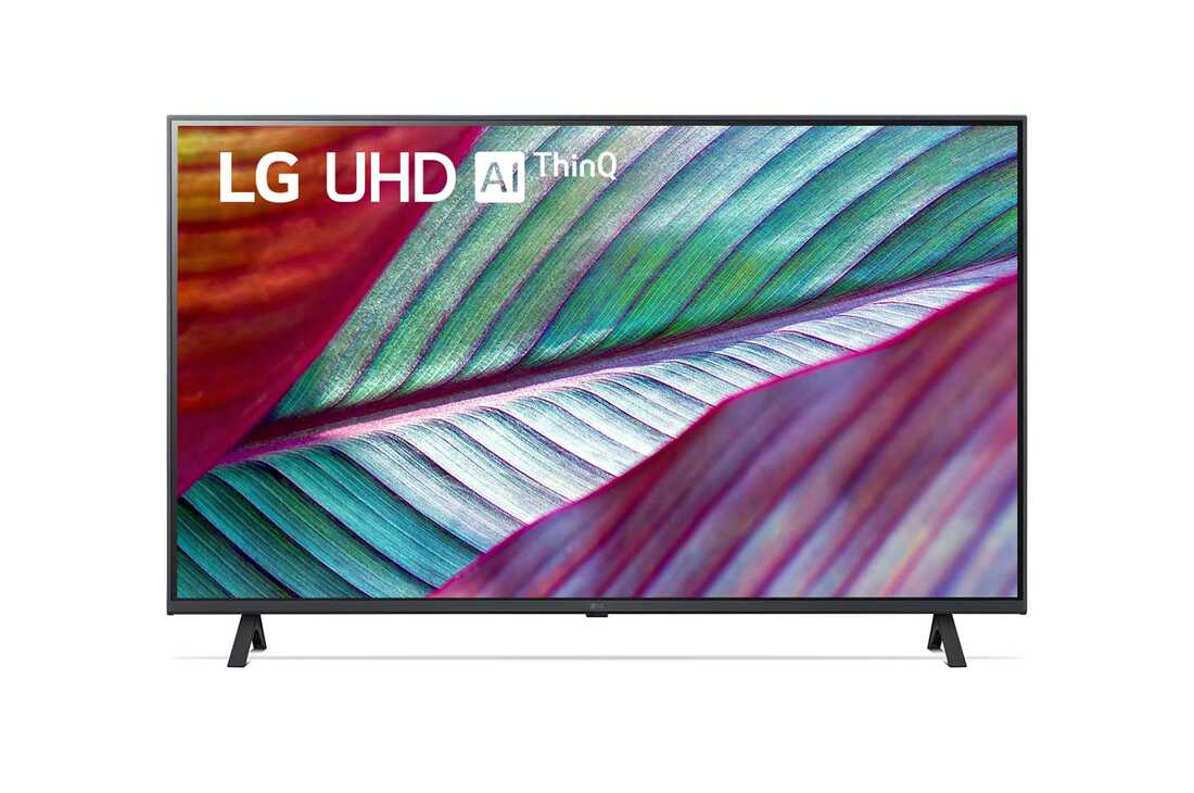 LG UHD UR78 43 collu 4K Smart TV 2023, Skats no priekšpuses uz LG UHD televizoru, 43UR78003LK