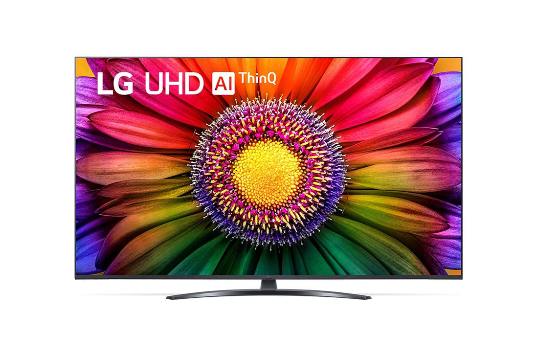 LG UR81 65 inch HDR10 4K UHD Smart TV (2023), A front view of the LG UHD TV, 65UR8150PSB