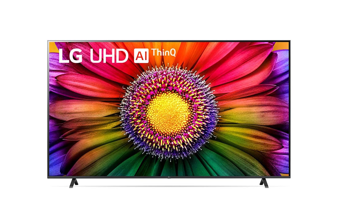 LG UR80 86 inch 120Hz HDR10 4K UHD Smart TV (2023), A front view of the LG UHD TV, 86UR8050PSB