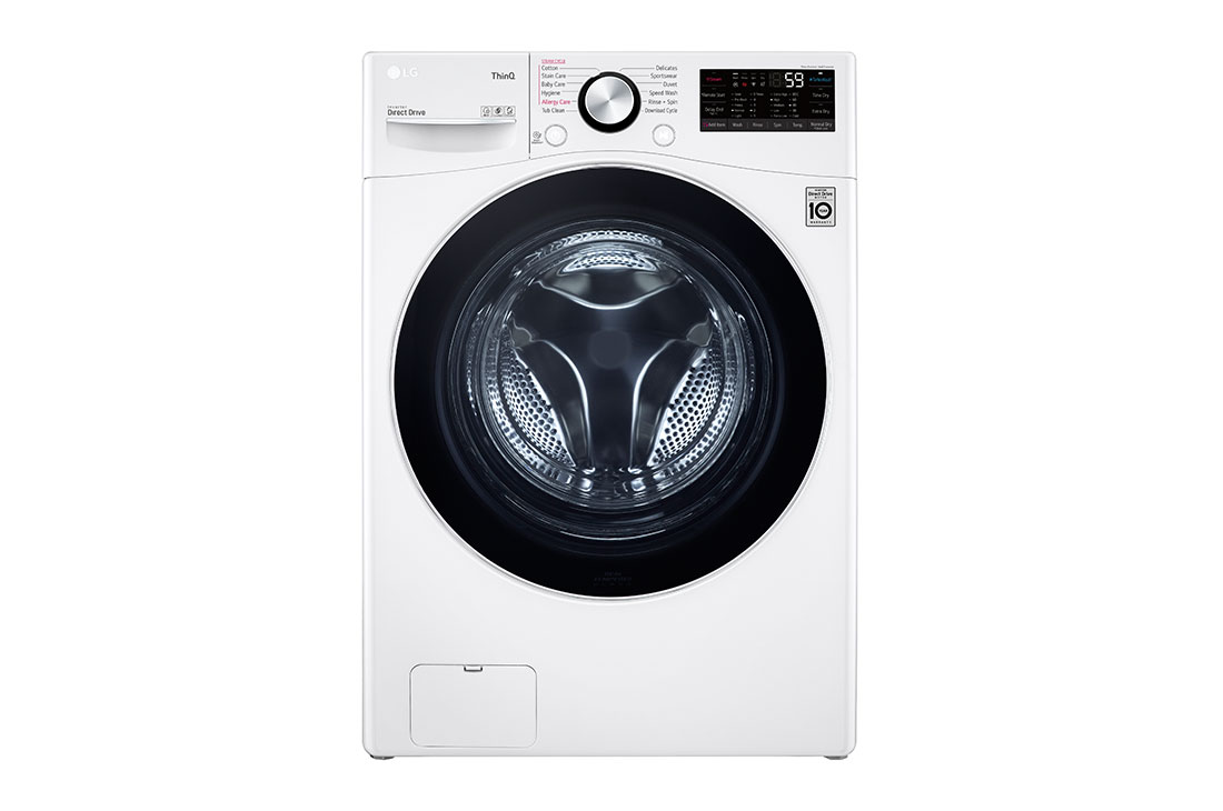 LG 14/8kg Front Load Washer Dryer with AI Direct Drive™ and TurboWash™ Technology, front view, F2514RTGW