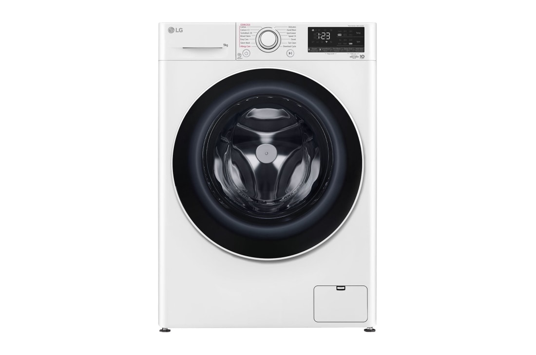 LG 9kg Front Load Washer with AI Direct Drive™ and Steam™, Front View, FV1209S5WA