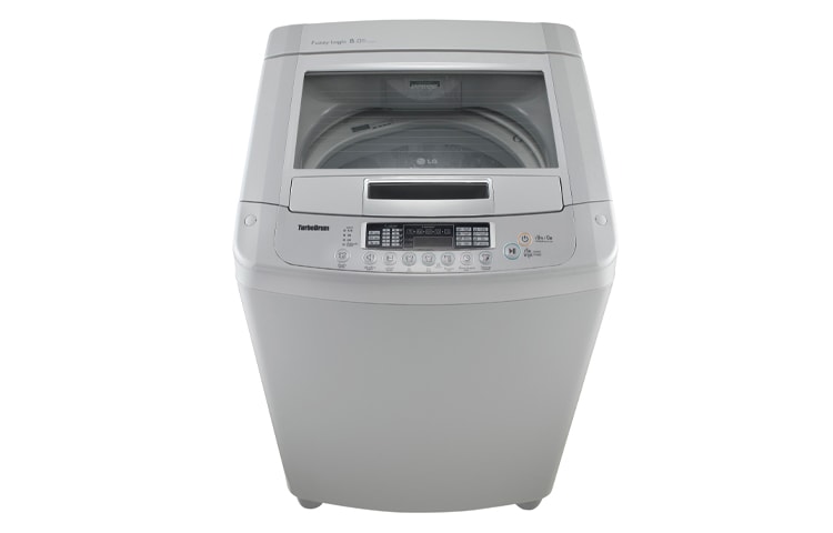 LG Free Silver 8kg Top Loader with Tempered Glass Lid , WF-SP800MF