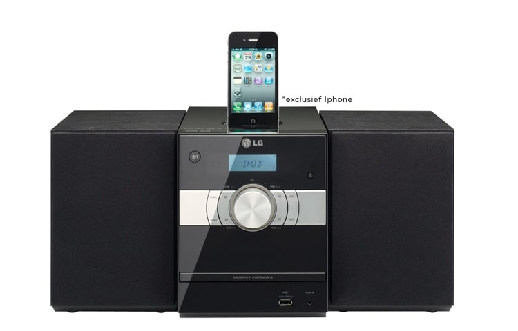LG Micro CD System met 10W vermogen, iPhone/iPod Direct Docking, USB Direct Recording en Portable in, XP16
