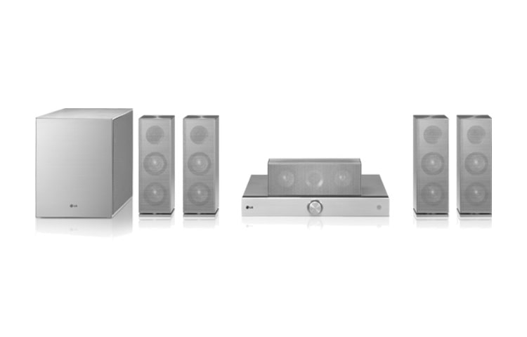 LG 5.1Ch Smart 3D Blu-ray Home Theater Systeem | Aluminium Metal Finish | 1100W | Cinema 3D Sound | LG Smart | Wi-Fi built-in, HX952