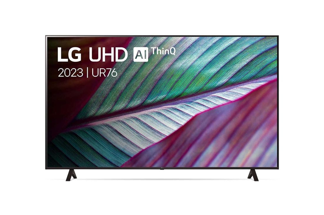 LG 65 inch LG LED UHD UR76 4K Smart TV - 65UR76006LL, Vooraanzicht van de LG UHD TV, 65UR76006LL