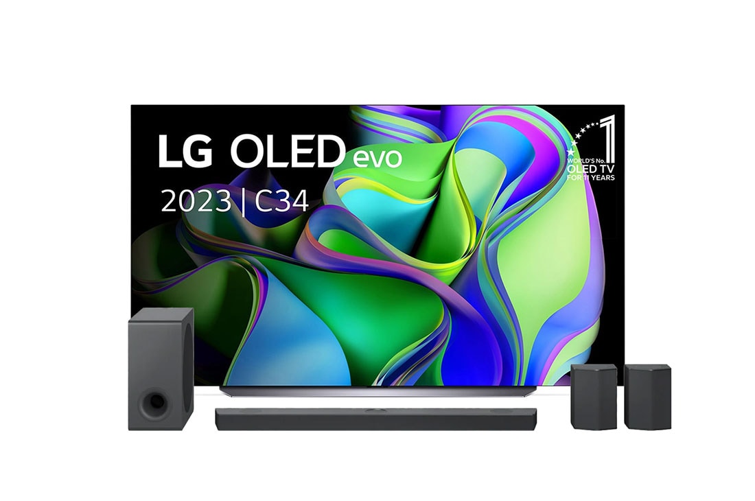 LG OLED83C34LA 83 Inch OLED TV + DS95QR soundbar, bundle image, OLED83C34LA.DS95QR