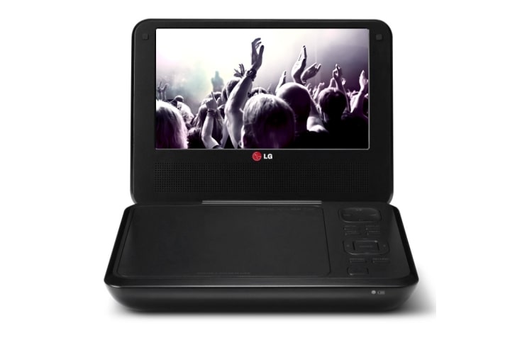 LG Portable DVD speler met 7'' LCD-scherm, tot 3 uur afspeeltijd, interne oplaadbare batterij, USB Playback en DivX Playback, DT733