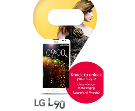 LG Nye LG L90 er beviset på at ekte finesse ligger i detaljene. Med sin fokus på den stilrene finishen, metalldetaljene og den store skjermen er LG L90 virkelig en fryd for øyet. Gjør deg klar, bank på og få det beste ut av hvert øyeblikk hver dag, med stil. , LG L90 D405