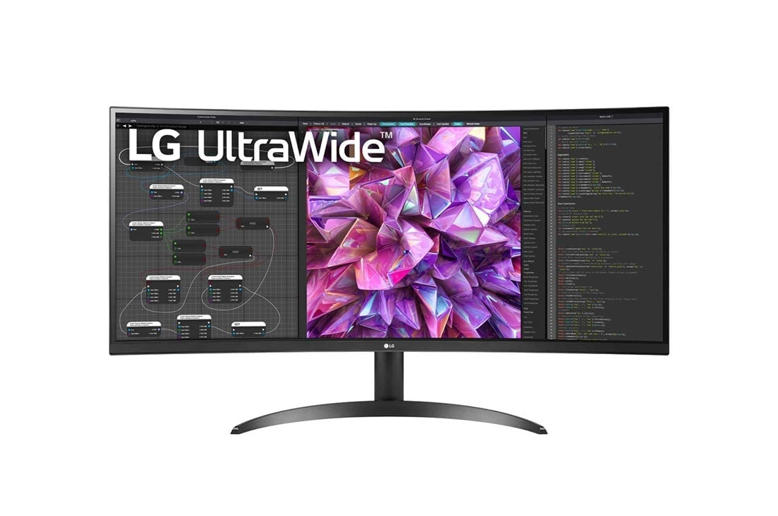 LG 34'' 21:9 Curved UltraWide™ QHD (3440 x 1440)-skjerm, visning forfra, 34WQ60C-B