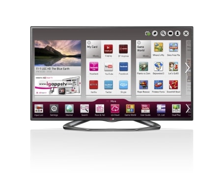 LG 39-tommers SMART-TV med bakbelyst LED-skjerm, 0,9 GHz dobbeltkjerneprosessor og 1,25 GB RAM. Cinema3D, Wi-Fi og DLNA. Titanutførelse., 39LA620V