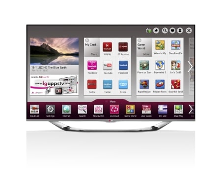 LG Sølvfarget 42-tommers SMART-TV i Cinema Screen-design med Magic Remote, 0,9 GHz dobbeltkjerneprosessor og 1,25 GB RAM. Cinema3D, Wi-Fi og DLNA. , 42LA691V