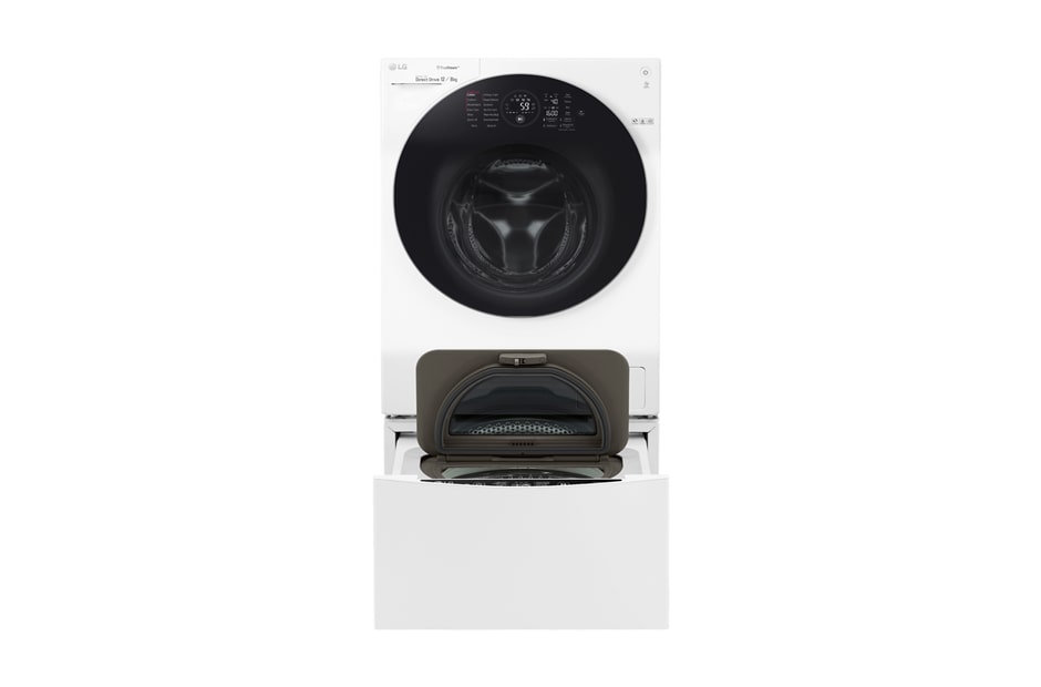 LG 1-12 kg / 1-8 kg LG TWINWash™ med True Steam™ & 6 Motion Direct Drive. Kombinert vask/tørk med Wi-Fi og Miniwash, FH6G1BCH2NW