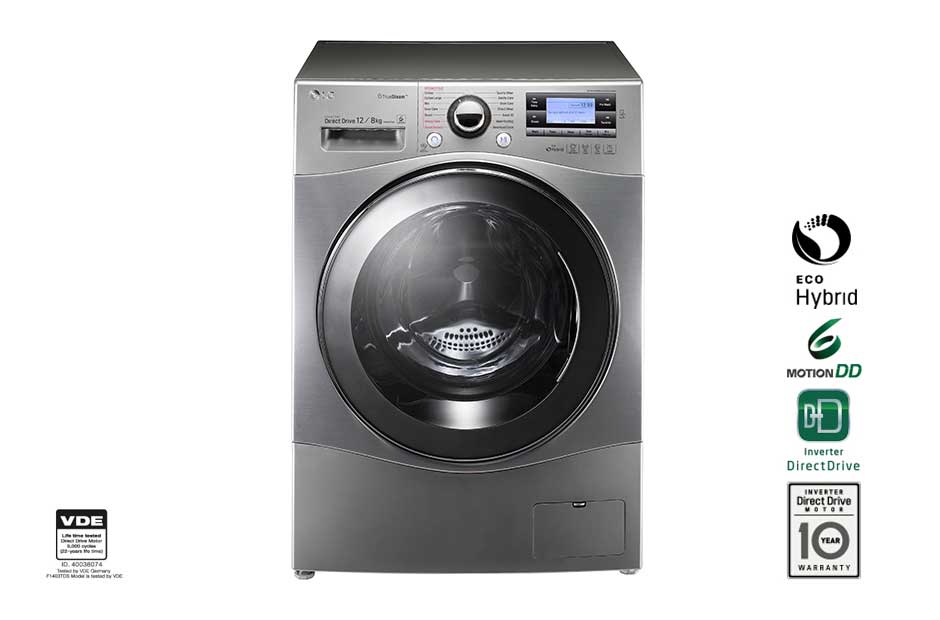 LG 1-12 kg / 1-8 kg True Steam™ 6 Motion Direct Drive vask/tørk maskin, NFC, FH695BDH6N