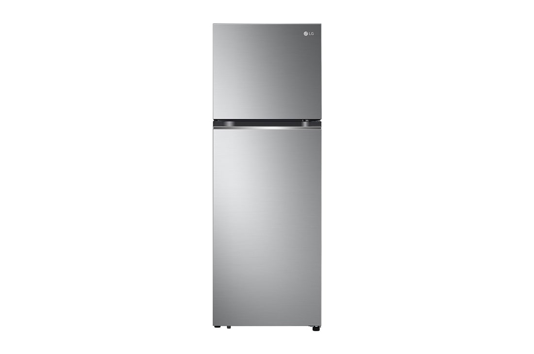 LG 335L Top Mount Fridge in Silver Finish, front view, GT-4S