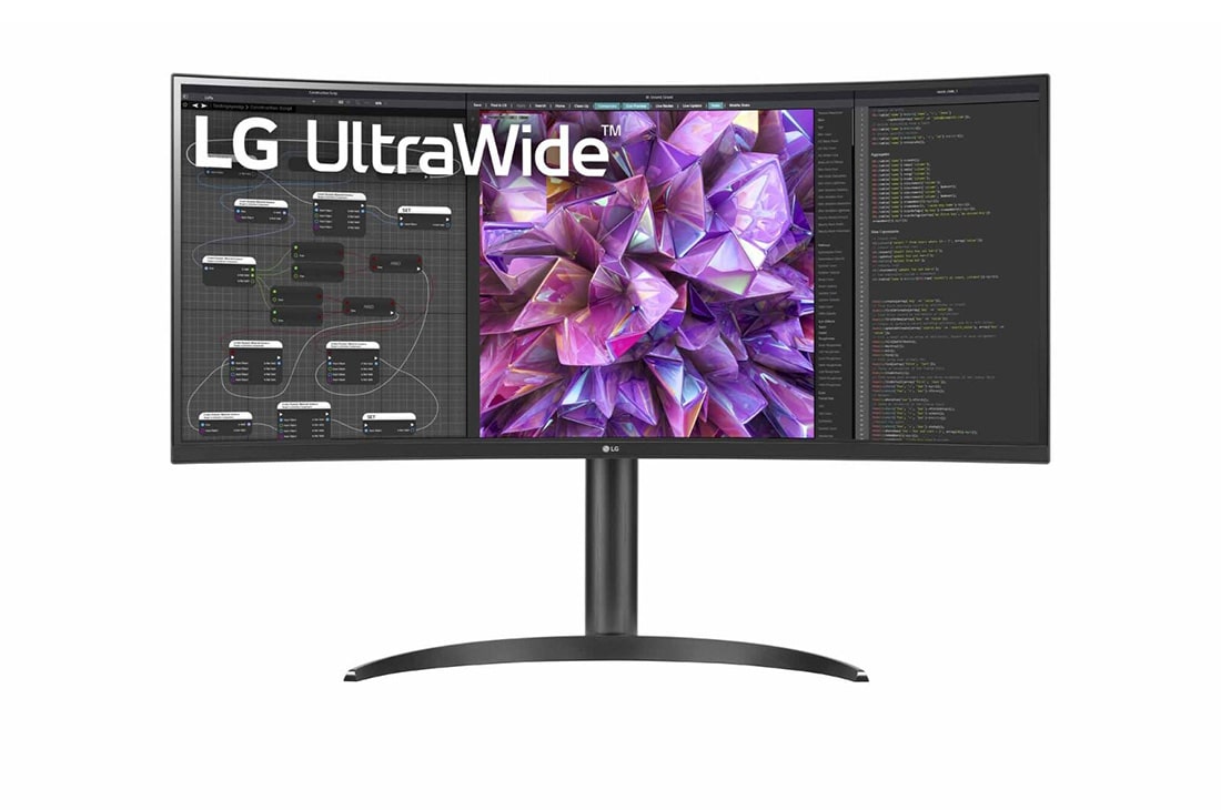 LG 34'' 21:9 Curved UltraWide™ QHD (3440 x 1440) Monitor, front view, 34WQ75C-B