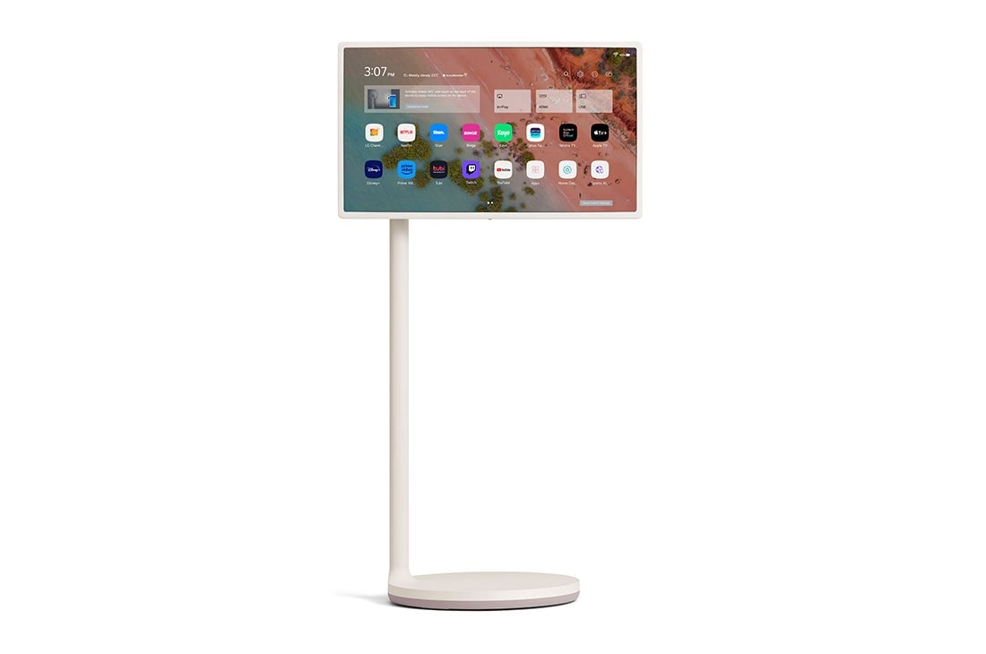 LG StanbyME Portable Smart Touch Screen, Front view of horizontal mode , 27ART10AKPL