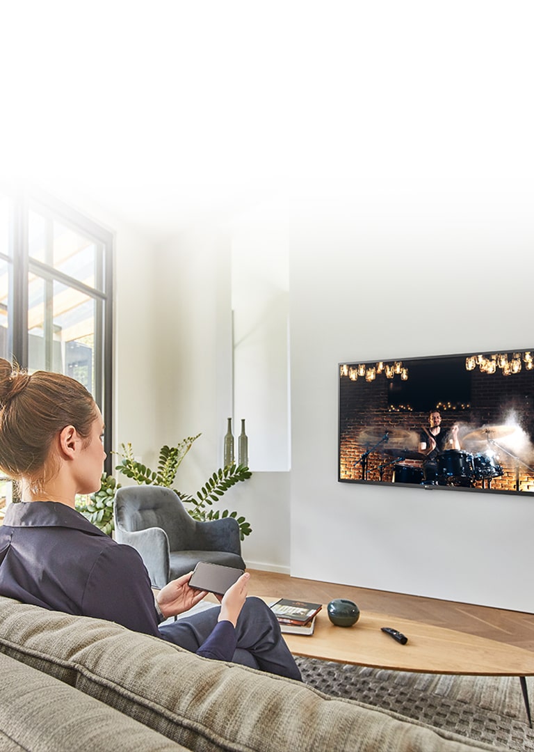LG 4k UHD & FHD TV in a living room