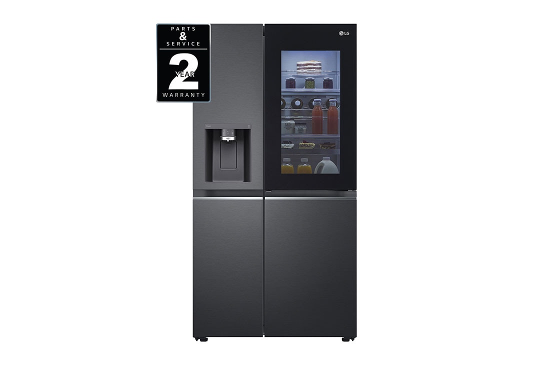 LG InstaView Door-in-Door™ Refrigerator, front light on food view, RVS-X238MC
