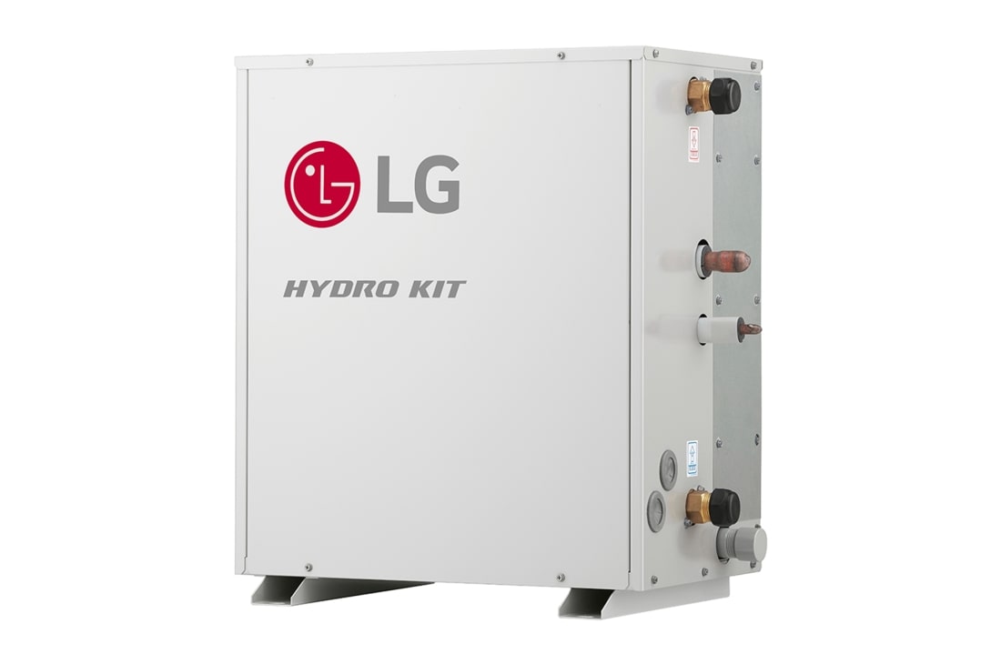 LG Zestaw MULTI V Hydro, typ podłogowy – średnia temperatura, 14 kW, Widok z boku pod kątem -45 stopni, ARNH04GK2A4