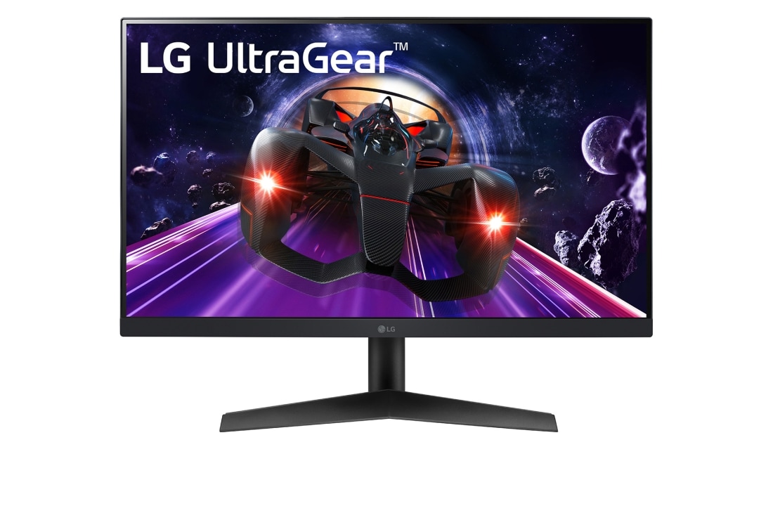 LG Monitor gamingowy 23,8” UltraGear™ Full HD IPS 1 ms (GtG), Widok z przodu, 24GN60R-B