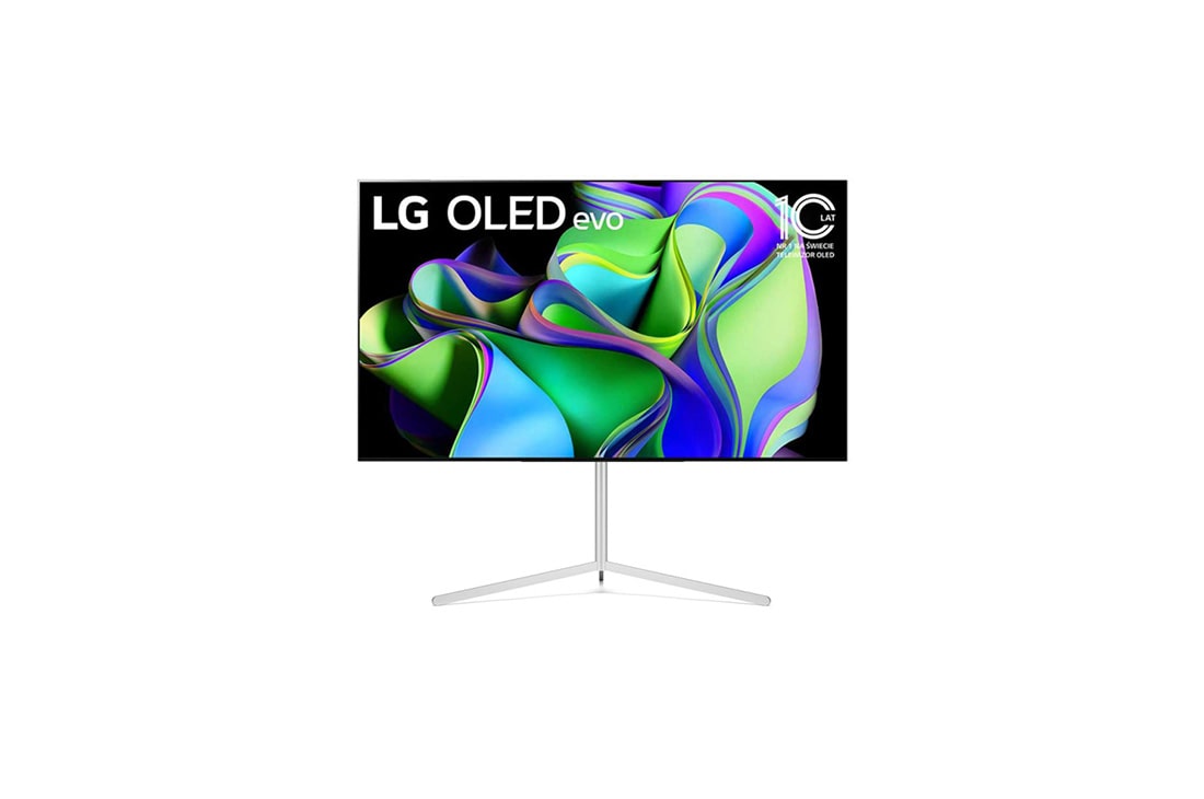 LG Promocja: telewizor LG 65” OLED evo 4K Smart TV OLED65C3 ze Stojakiem Gallery Stand, Widok od przodu telewizora LG OLED evo, 65C31L-FS21.BUNDLE