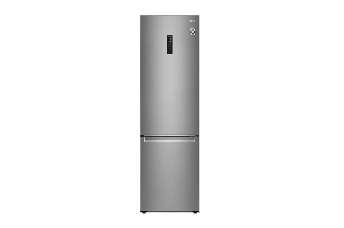 LG Combină frigorifică | Clasa C | 384 L | Total No Frost | Compresor Smart Inverter 10 ani Garanție | Door Cooling | ThinQ™ | Gri metalizat, front image, GBB72SAUCN1