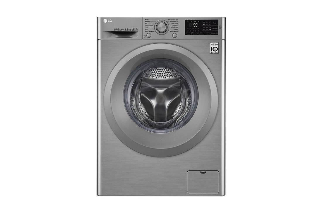 LG Mașină de spălat LG Slim | 6.5kg spălare | 6 Motion Direct Drive™ 10 ani garanție | Clasa A+++ | ThinQ | Argintiu, F2J5WN7S